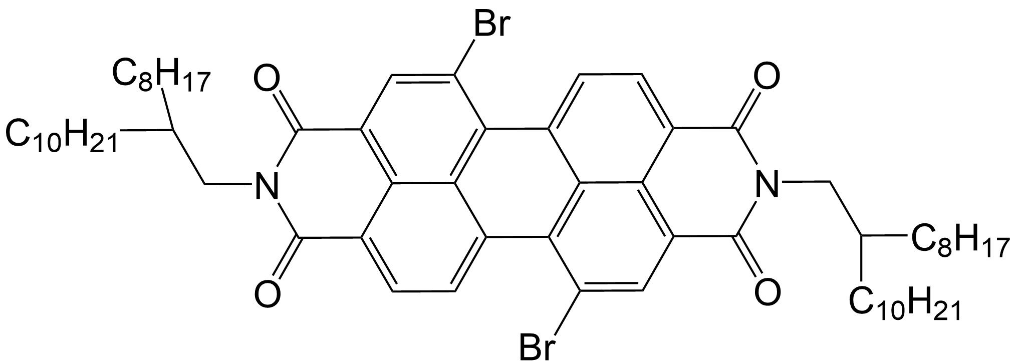 5,12- 二溴-2,9-二(2-辛基十二烷基)蒽并[2,1,9-DEF:6,5,10-D'E'F']二异喹啉-1,3,8,10(2H,9H)-四酮/1100243-37-5